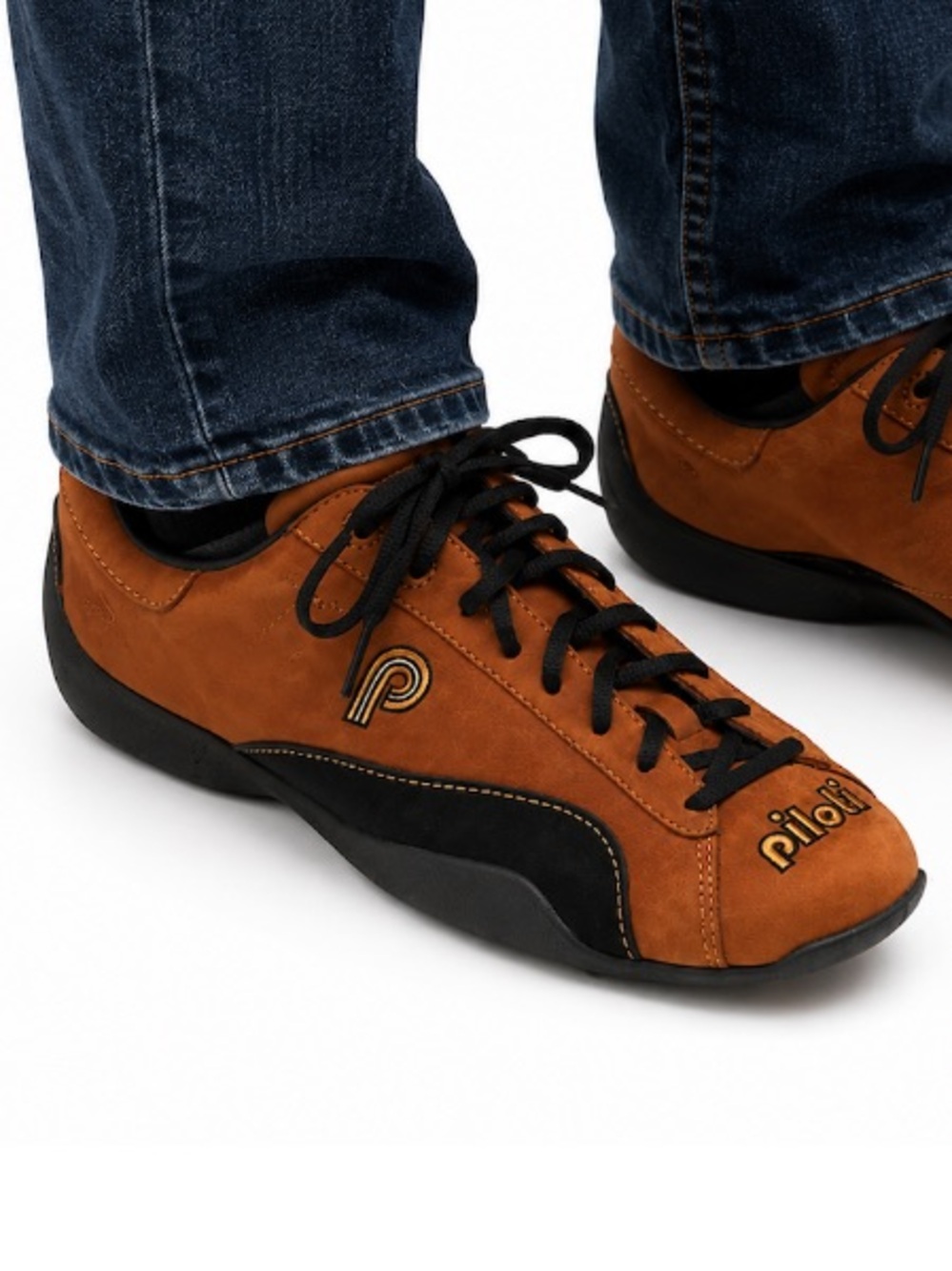 NEW - Piloti Prototipo Men’s Brown & Black Suede Driving Sneakers Size 9.5